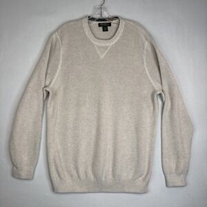 Eddie Bauer Mens XL Tall Cotton Pullover Sweater Tan EUC Classic